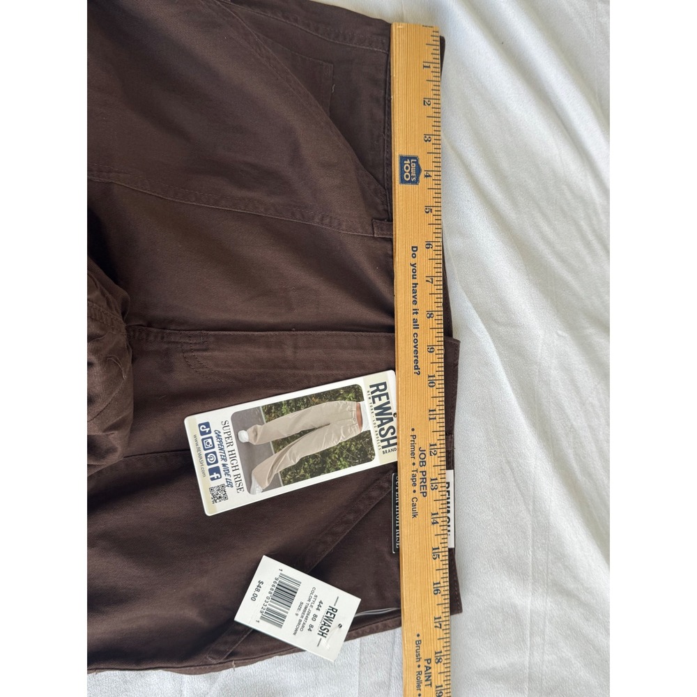 Rewash Super High Rise Carpenter Wide Leg Pants Timber Brown Size 9 10 straight - Picture 6 of 6